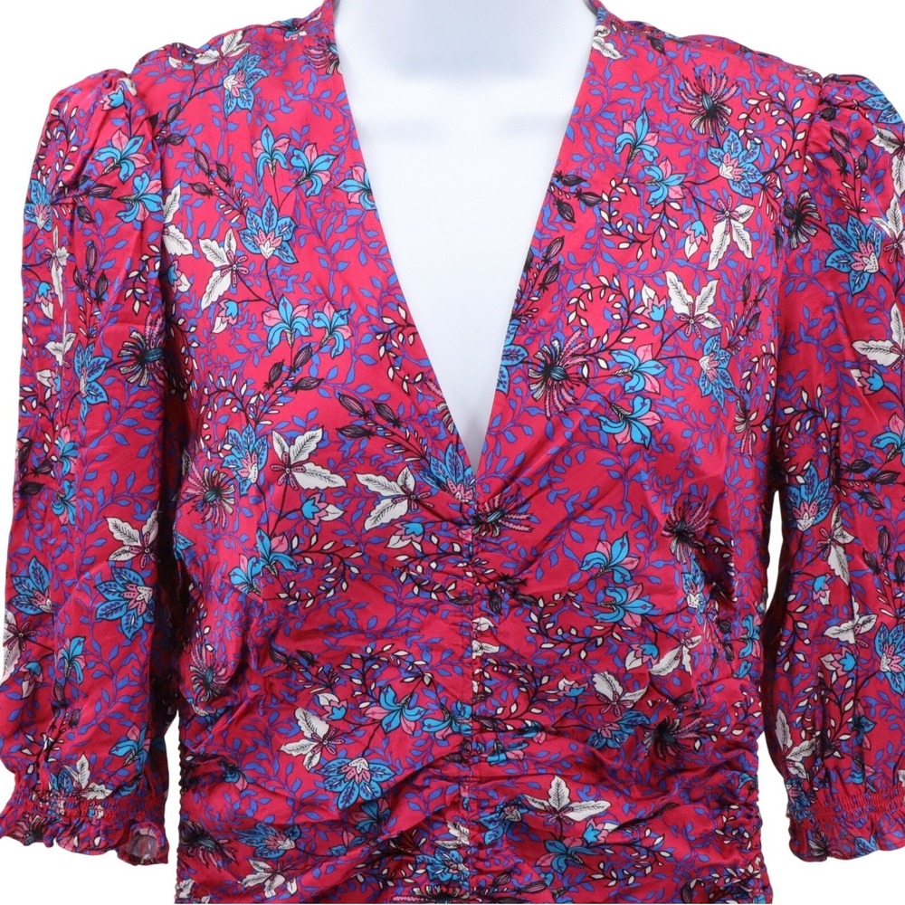 ME+EM Fuchsia Floral Wrap-Style Midi Dress - Picture 4 of 10